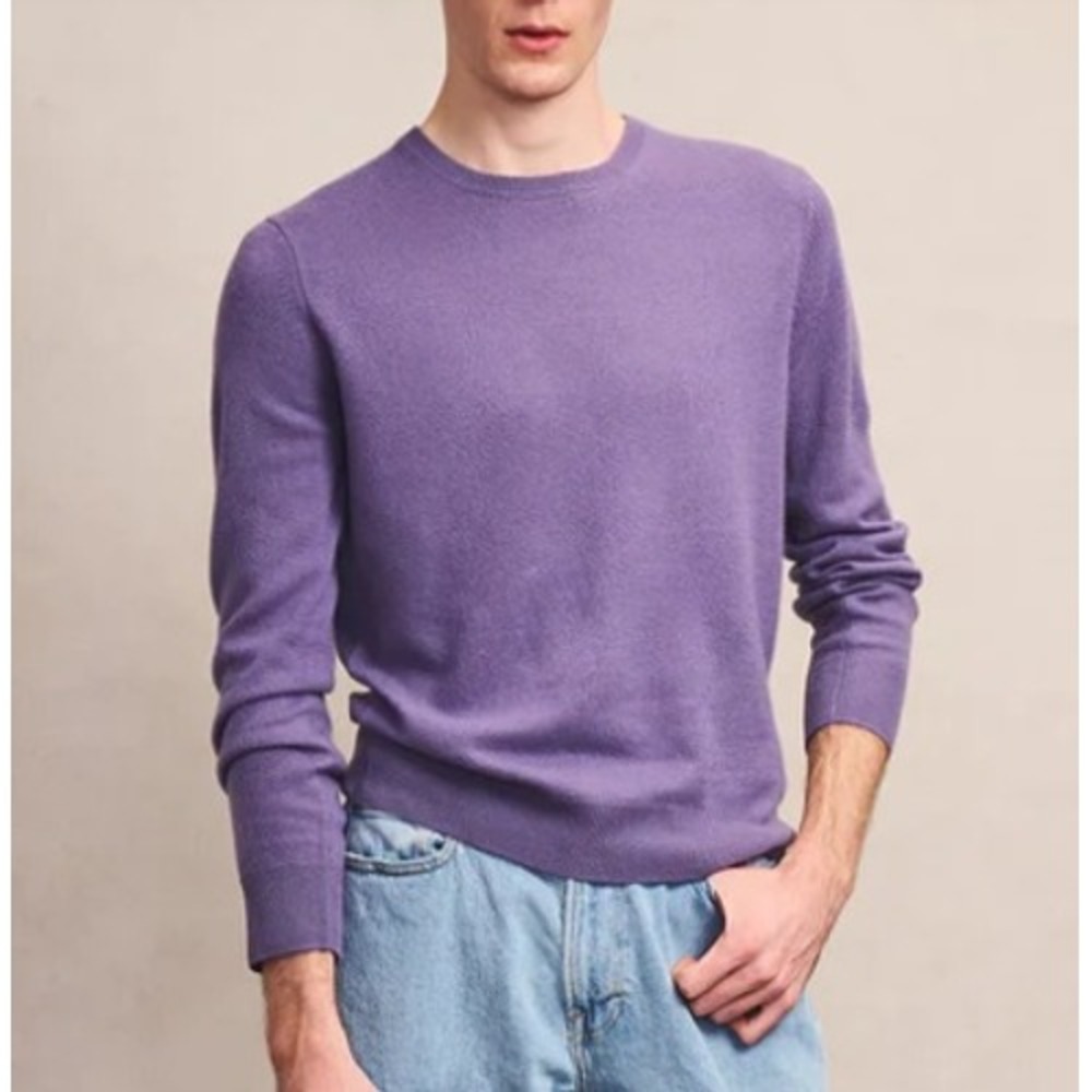 NAADAM 100% Original Cashmere Crewneck Sweater Dusk Purple Men Size Large Knit